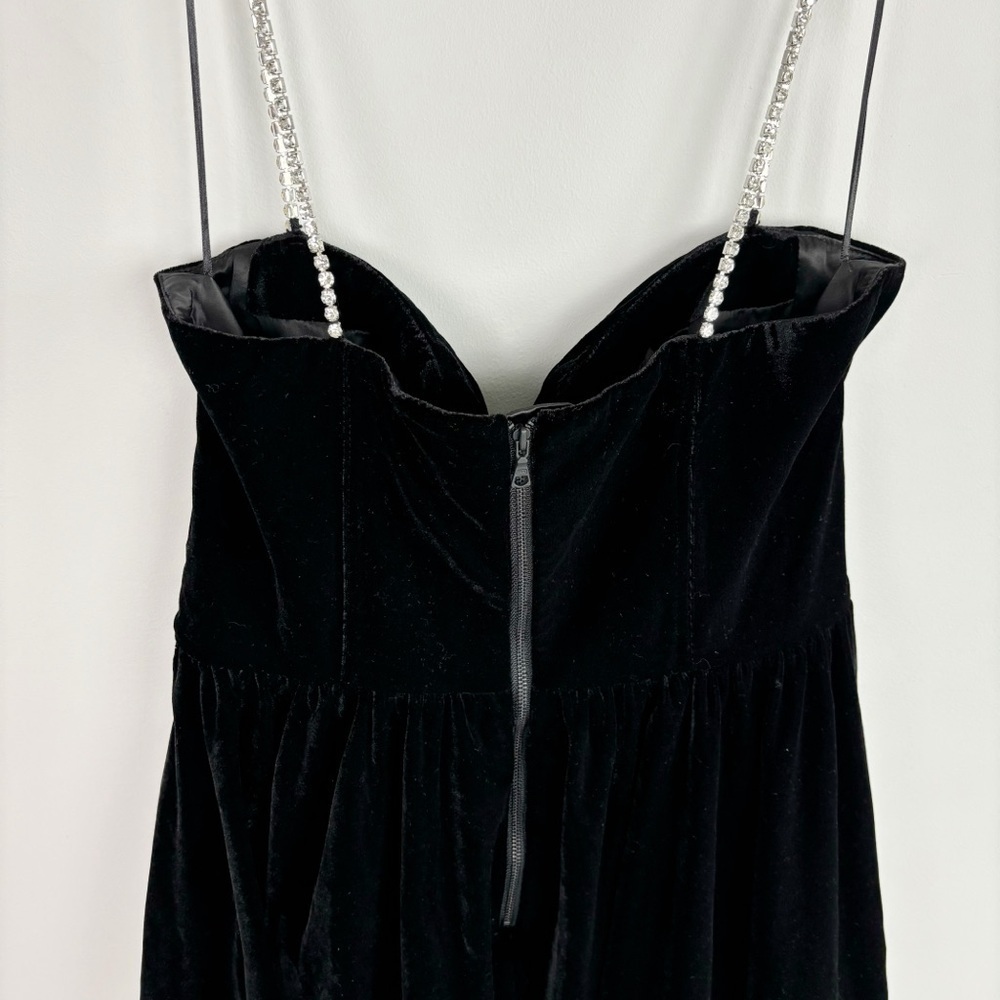Bardot Elsie Velour Mini Dress in Black Size 8 - Picture 5 of 12